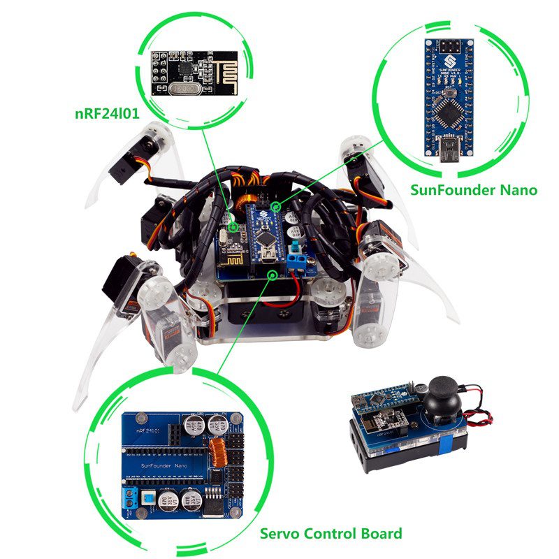 Описание робота паука с Arduino nano