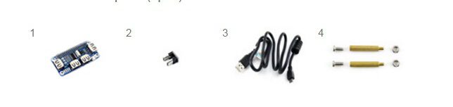 Комплектация поставки USB HUB для Raspberry Pi zero/zero w/b +/2b/3B