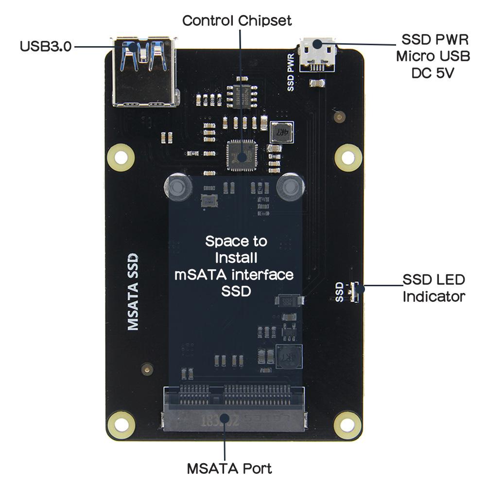 Особенности X850 V3.0 плата расширения mSATA SSD для Raspberry Pi